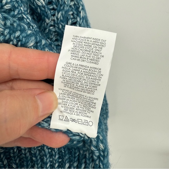 Cabi 4095 Astral Cropped Cable-Knit Open Cardigan in Teal in M - Picture 6 of 12